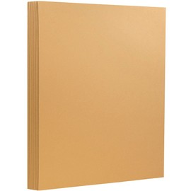 JAM PAPER Extra Heavyweight 130lb Cardstock - 215.9 x 279.4 mm (8 1/2" x 11") Letter Coverstock - Tan/Light Brown - 25 Sheets/Pack