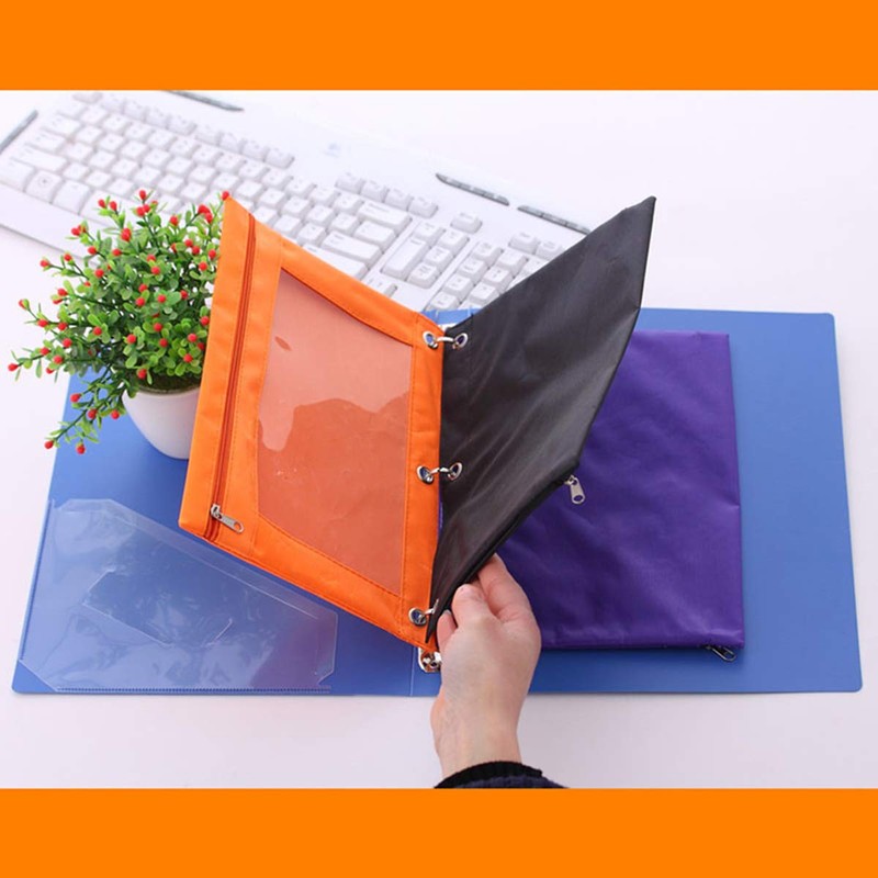 TOPWOOZU Pencil Pouch 3 Ring, Zipper Pencil Pouches Case Binder