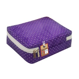 atorakushon Makeup Storage Box Cosmetic Vanity Toiletry Necklace Travelling Wardrobe Organizer Jewellery Pouch for Women (Purple), Purple, standard, Travel Accessories