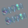Aqua Water Drop Wooru Uru Handmade Nail Tip - Short