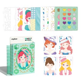 MiDeer Fashion Design Sketchbook with Watercolor Painting, Princess Dress-up Activity Book with Stencils and Stickers, Make-Up Fashion Designer Kits for Kids 5 6 7 (Lady Tea Party)