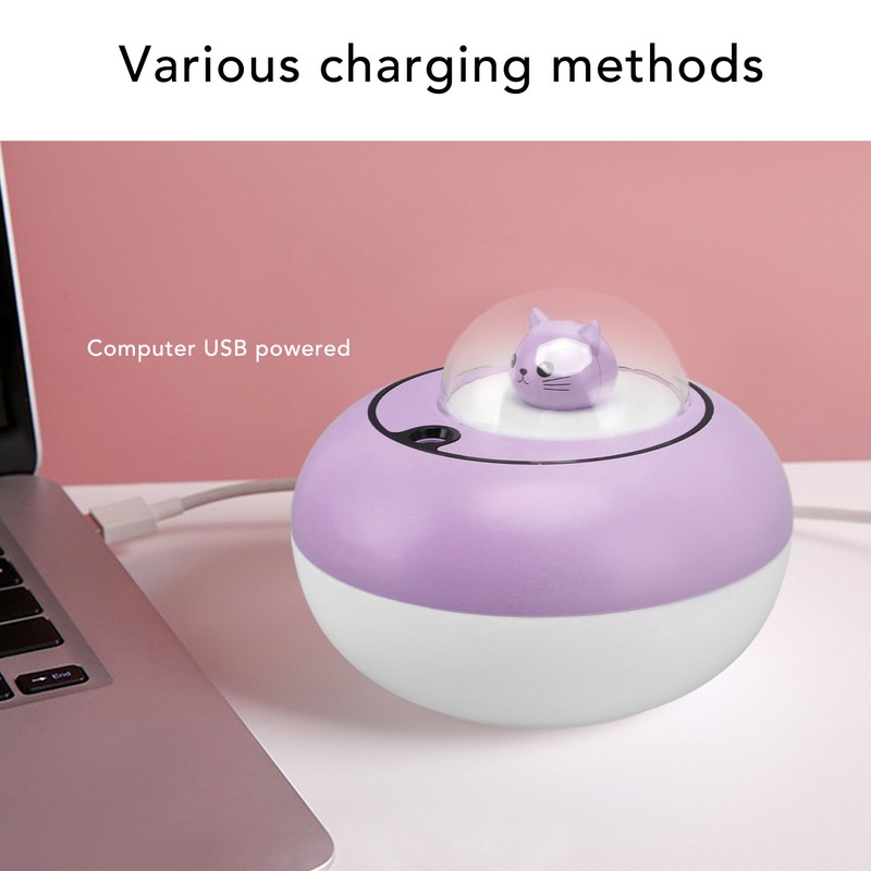 Mini Humidifier Cute Cat Sculpture Portable Quiet Desktop Air Humidifier