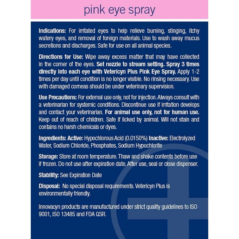 Vetericyn Plus Pink Eye Spray for Livestock Non Toxic Eye