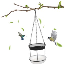 SUPVOX Wrought Iron Bird Feeder Hummingbird Feeders for Outdoors Bird Cage Feeder Hanging Bird Bath Crow Feeder Bird Water Dish Bird Feeder for Outside Plastic Water Tray Birds