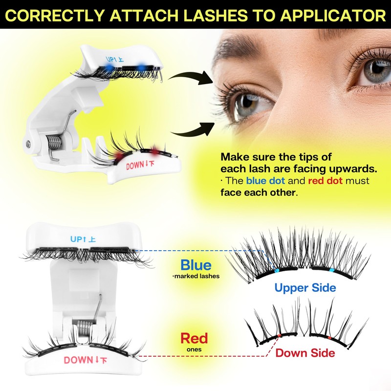 CALAILIS Magnetic Eyelashes with Applicator Upgrade Soft Magnetic Eyelashes Natural