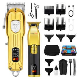 HIENA PRO- Juego de cortapelos para hombres, kit de peluquera profesional para cortar el cabello, cortapelos inalmbrico recargable                    