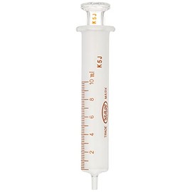 Tsubasa Industry White Hard Injection Cylinder, 0.3 fl oz (10 ml), Medium Mouth, Glass Tip, Pack of 1