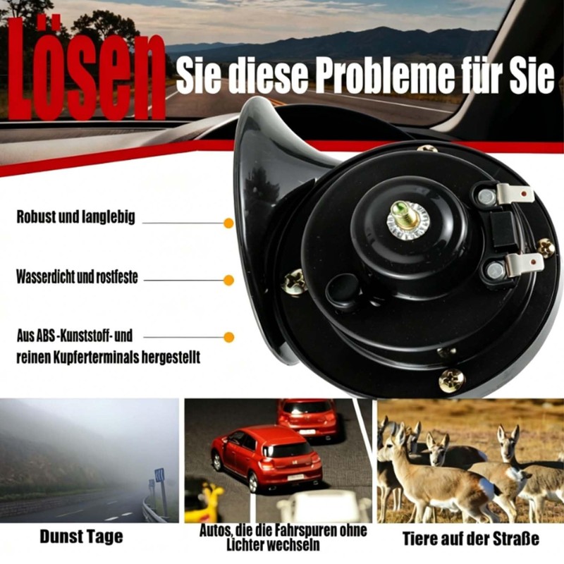 2 trombe a chiocciola da 300 dB, elettriche a chiocciola