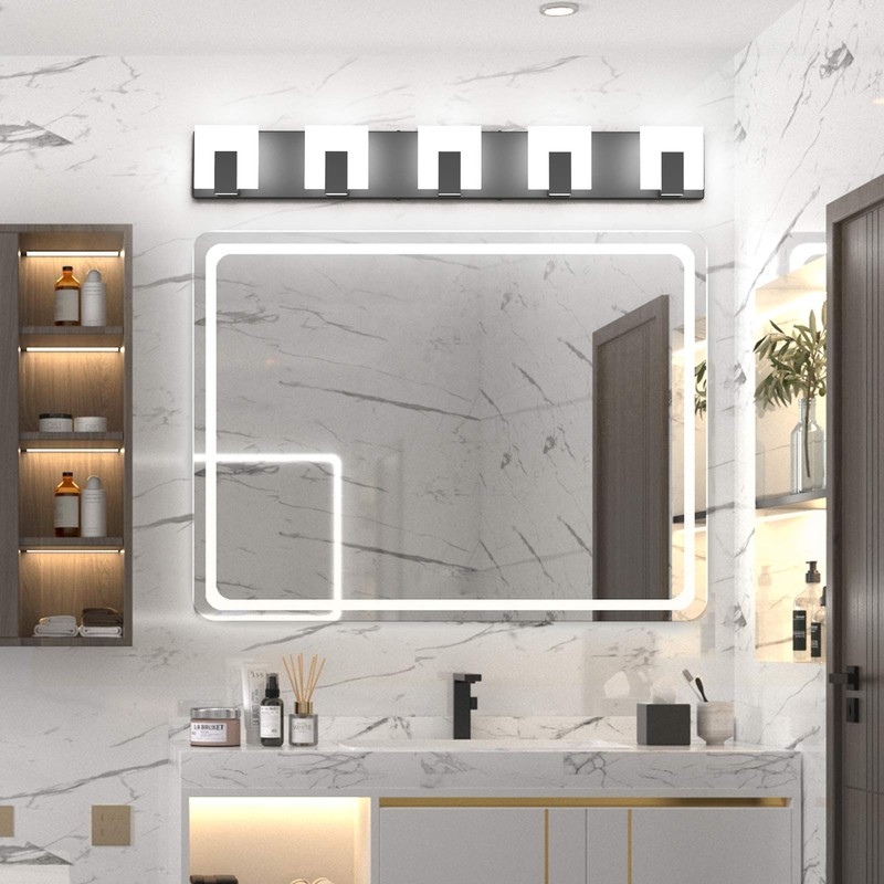 Aipsun 5 Lights Modern Black Vanity Light Up and Down