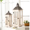 TIMRIS Large Rustic Wooden Decorative Lantern Set of 2, Modern
