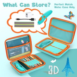 Hard Carrying Case Compatible with 3Doodler Start+ Essentials (2023, 2024) for 3D Pen Set, Portable Storage Carrier Case for Printing Filament Refill and other accessories (Green)