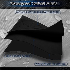 PureFit Waterproof Patio Heater Covers with Zipper, Heavy Duty Garden Windproof Heater Protector with Storage Bag, UV-resistant Windproof Standing Heater Covers, Black, 89”H x 33”D x 19”