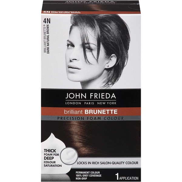 John Frieda Precision Foam Hair Colour, Dark Natural Brown 4N, 2 pk