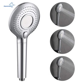 USA Stock Chrome 3-Setting High Pressure Handheld Shower Head with FilterMaterial: abs plastic, Color: Chrome