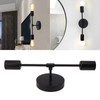 E27 E26 Double Wall Light Base Iron 85‑265V Black Modern