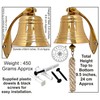 4" Solid Polished Brass Bell Marine Nautical Wall Mounted Hanging