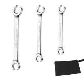 TIBOO DAY Juego de llaves de tuerca acampanadas, 10 x 12 mm, 13 x 14 mm, 15 x 17 mm, kit de llaves métricas de doble extremo abierto, 3 tamaños para quitar y reemplazar tuercas para reparaciones