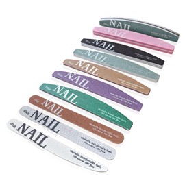 BOROLA Nail File and Buffer Set of 10 for Acrylic Gel Natural Nails Multi-Purpose Sponge File with Polishing Strip for Home and Salon Nail Care Tools