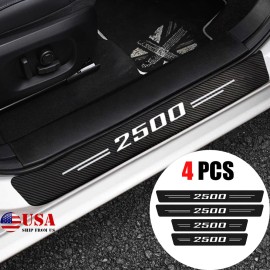 4X For Dodge Ram 2500 Carbon Fiber Cab Door Sill Scuff Plate Protector Cover M8