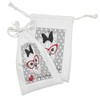 Ambesonne Yorkie Fabric Pouch Set of 2, Tilted Head Terrier