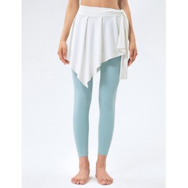 Kiench Women's Gym Athletic Wrap Skirts Tennis Yoga Running Tie Up Cover Up S M L XL White