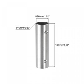 sourcing map Pipe Fitting 2-Way 100 mm 202 Stainless Steel Cross Connector for 25 mm/1 Inch Handrail Pack of 2