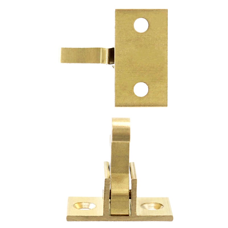 QWORK Brass Heavy Duty Elbow Latch Cabinet Door/Window Catch, 4