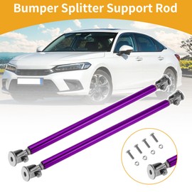 Partuto 2pcs 20cm/7.87in Car Splitter Support Rods Adjustable Front Rear Bumper Lip Splitter Strut Support Bars Aluminum Alloy Purple No Drilling Holes