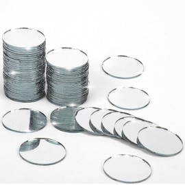 60 Pieces Small Circle Craft Mirror, 2 Inch Mini Mosaic Mirror Tiles Round Decorative Glass Mirror for DIY Crafts
