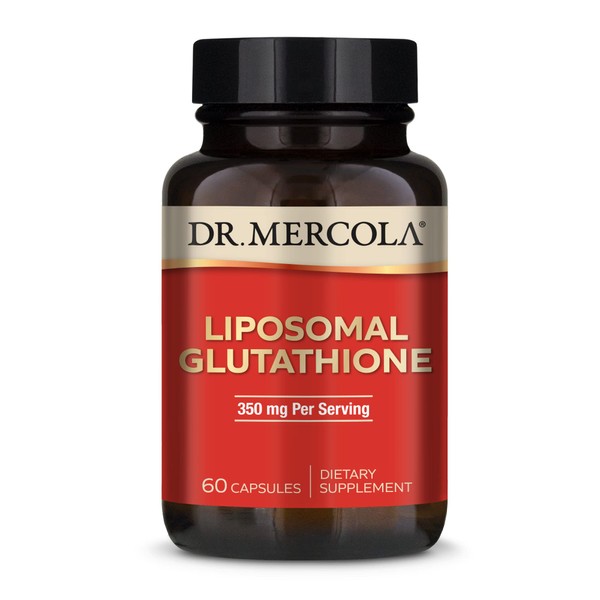 Dr. Mercola Liposomal Glutathione Dietary Supplement, 350 mg per Serving, 30 Servings (60 Capsules), Antioxidant Support, Non GMO, Soy Free, Gluten Free