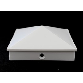 5x5 Nominal (4.5" x4.5") Plastic Pyramid Vinyl Fence Post Cap with Pre-Drilled Hole Black or White Multiple Quantities for Nominal 5" x 5" Posts (2, White)