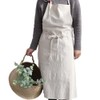 Anyasun Linen Apron, Bib Apron, Caf Style, Simple, Stylish, Natural,