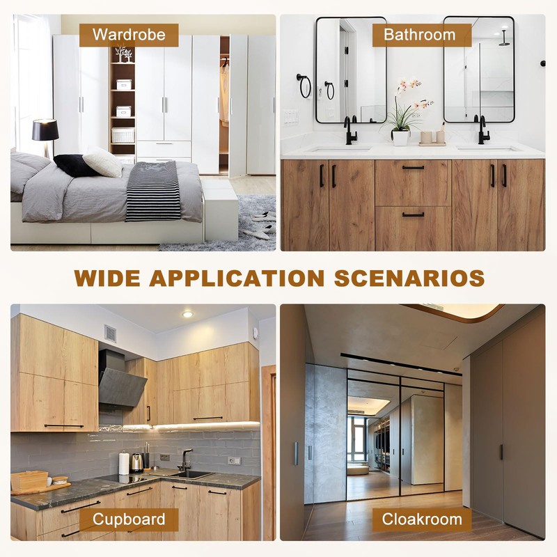 sourcing map 4 Pcs 3.78 Inch Kitchen Cabinet Handles, Half