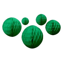 Bottle Green Paper Honeycombs, 10cm-30cm (5 Pack)