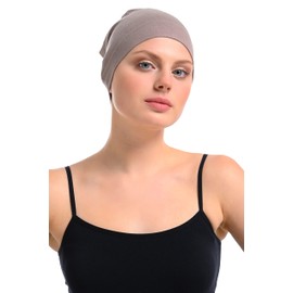 Bamboo and Cotton Cap for Chemo, Hair Loss, Sleep Cap (Umber)