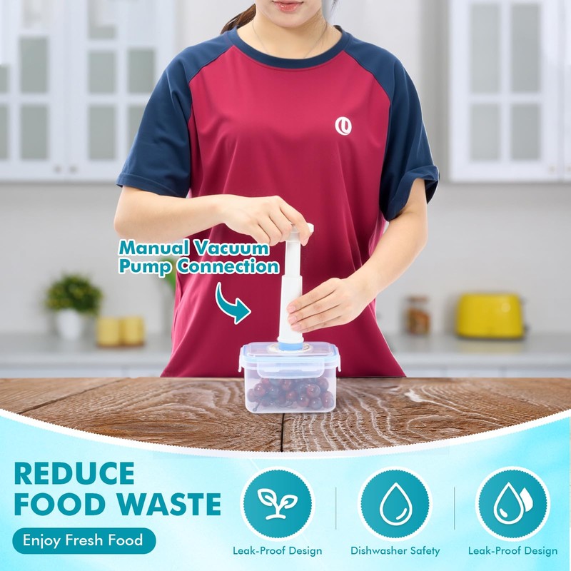 LemonRoad 9 Set Vacuum Seal Storage Food Containers with Lids