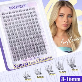 Natural Lash Clusters Clear Band Eyelash Clusters Wispy Individual Lashes C Curl Cluster Eyelash Extensions Invisible Band Cluster Lashes by Lanflower