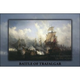 24"x36" Gallery Poster, Battle of Trafalgar p3 HMS Sandwich, Bucentaure, HMS Victory, HMS Temeraire