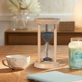 SuLiao Wooden Sand Timer 2 Minute Hourglass, Beech Sand Clock Watch 2 Min, Reloj De Arenai Small Black Hour Glass Sandglass for Home Office Decorative Game Classroom