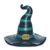 Transpac Green Witch Hat Figurine