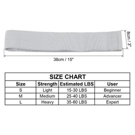 PATIKIL Hip Resistance Bands, Light 15-30 LBS Non-Slip Exercise Workout Bands for Women and Men, Towel Bands for Beach Chairs Cruise, Gray