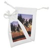 Ambesonne Hawaiian Fabric Pouch Set of 2, Hawaiian Sunset on