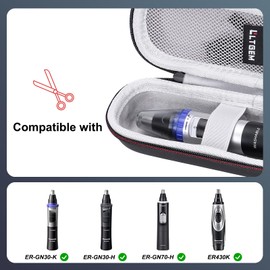 LTGEM EVA Hard Case for Panasonic Nose Hair Trimmer and Ear Hair Trimmer ER-GN30-K/ER-GN-30-H/ER-GN70-H / ER430K, Men's Wet/Dry Trimmer Cleaning System (Case Only)