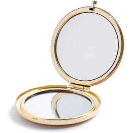 mpowtech Gold Magnifying Compact Mirror for Purse - 1x/2x Magnification Travel Makeup Mirror 2.76 inch Double-Sided Mini Folding Mirror,Cute Small Pocket Mirror for Gift,Travel Essentials