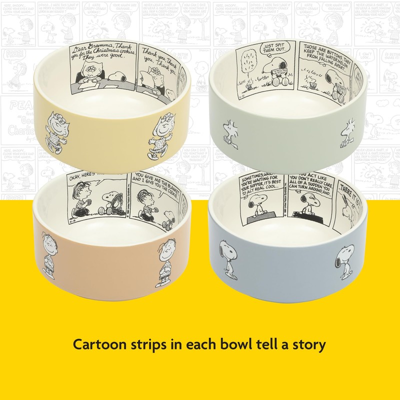 Peanuts Snoopy Bonbon Bites 4 Piece 5.5" Decorated Stoneware Ceramic