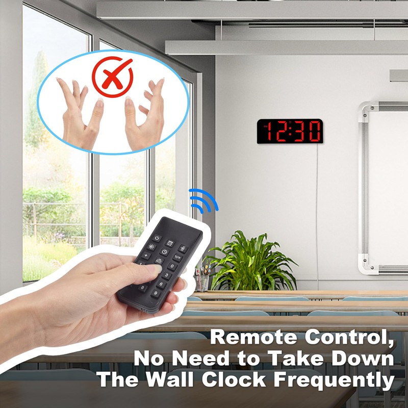 Sukeen Digital Wall Clock Digital Alarm Clock Silent Alarm Clock