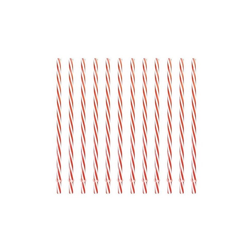 Sunshine Mason Co. Plastic Reusable Drinking Straws 12 Pieces, Red
