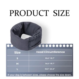 BWOOOWE Ear Protection for Dogs, Soothing Earmuffs for Dogs, Dog Scarf for Neck, Earmuffs, Forces for Anxiety Relief and Soothing (Grey, S)