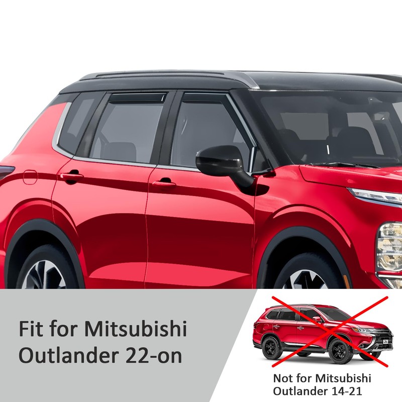 Voron Glass in-Channel Extra Durable Rain Guards for Mitsubishi Outlander