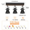 KEESFU 3-Light Track Lighting Kit,Black Semi Flush Mount Ceiling Light